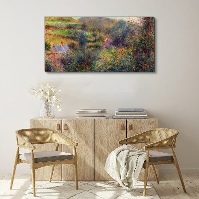 Wandbild Ländliche Landschaft in Pastellfarben