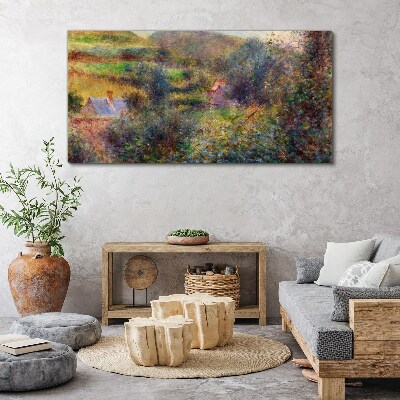 Wandbild Ländliche Landschaft in Pastellfarben
