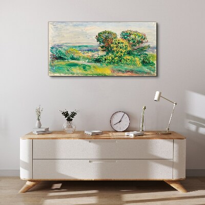 Wandbild Grüne Landschaft mit Bäumen