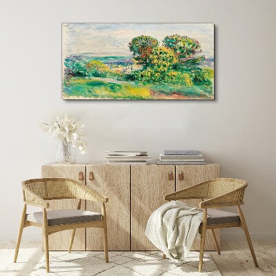 Wandbild Grüne Landschaft mit Bäumen