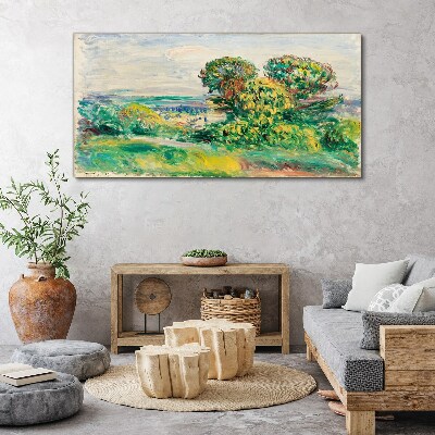Wandbild Grüne Landschaft mit Bäumen