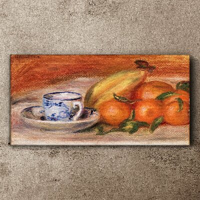 Foto auf leinwand Obsttisch mit einer Tasse