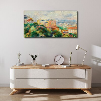 Foto auf leinwand Stadtbild in Pastelltönen