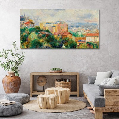 Foto auf leinwand Stadtbild in Pastelltönen