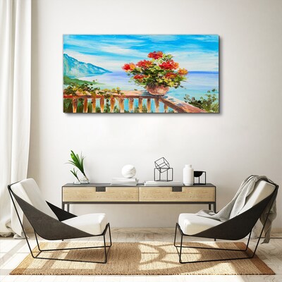 Foto auf leinwand Blumen am Meer