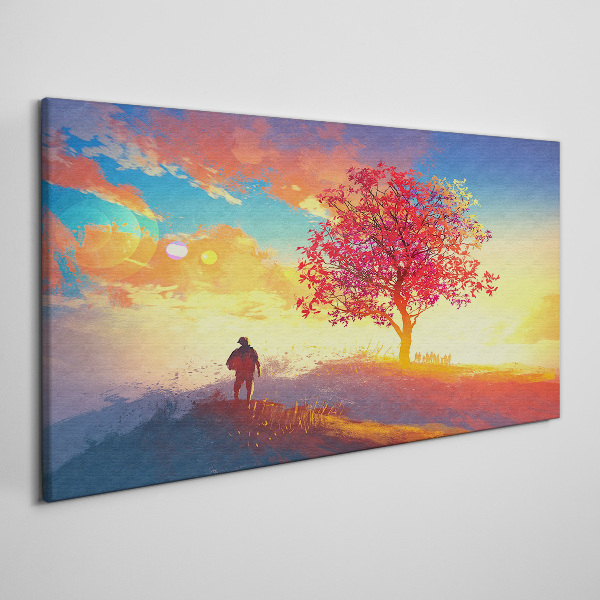 Foto auf leinwand Ein Spaziergang in einer farbenfrohen Landschaft
