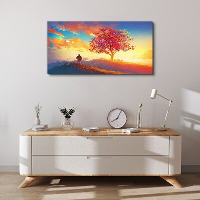 Foto auf leinwand Ein Spaziergang in einer farbenfrohen Landschaft