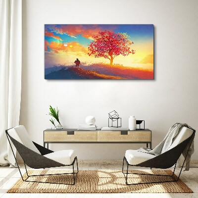 Foto auf leinwand Ein Spaziergang in einer farbenfrohen Landschaft