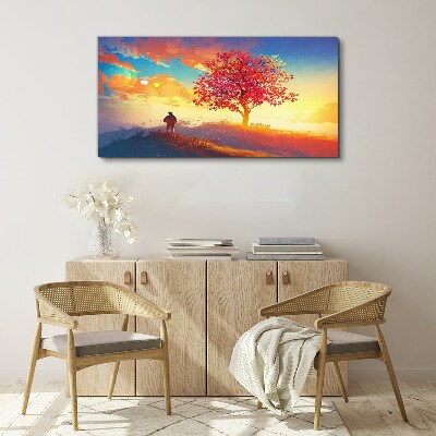 Foto auf leinwand Ein Spaziergang in einer farbenfrohen Landschaft