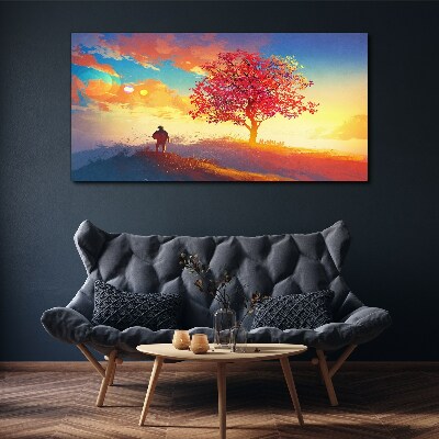 Foto auf leinwand Ein Spaziergang in einer farbenfrohen Landschaft