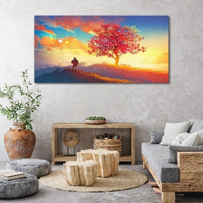 Foto auf leinwand Ein Spaziergang in einer farbenfrohen Landschaft