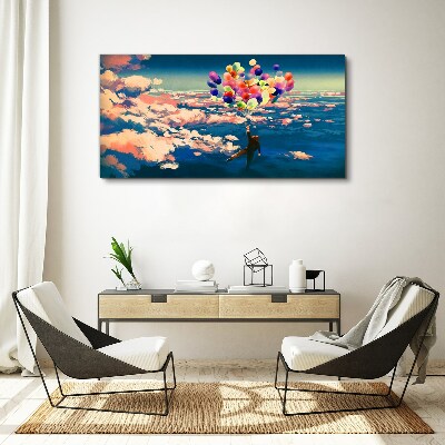 Foto auf leinwand Flug in den Wolken mit Ballons