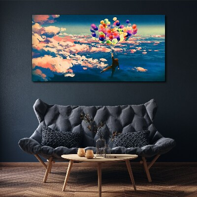 Foto auf leinwand Flug in den Wolken mit Ballons
