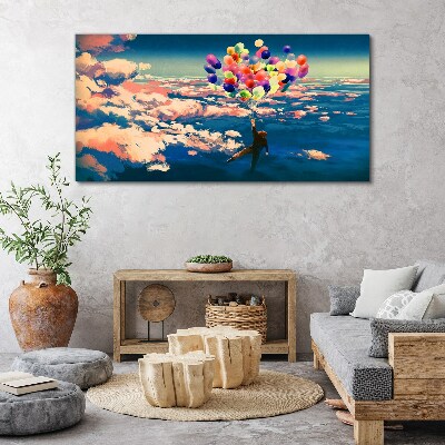 Foto auf leinwand Flug in den Wolken mit Ballons