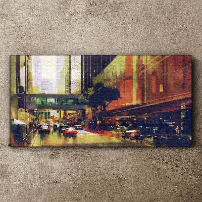 Bild auf leinwand Eine Straße im Trubel der Stadt
