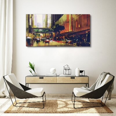 Bild auf leinwand Eine Straße im Trubel der Stadt