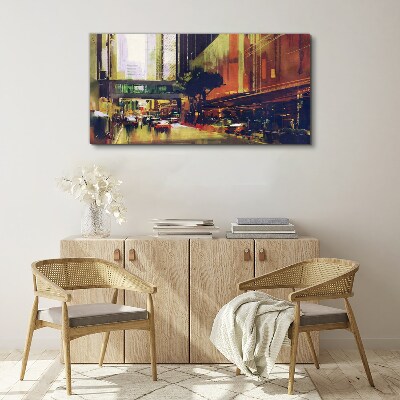 Bild auf leinwand Eine Straße im Trubel der Stadt