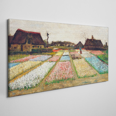 Bild auf leinwand Frühlingstulpenfelder