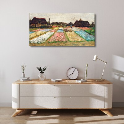 Bild auf leinwand Frühlingstulpenfelder