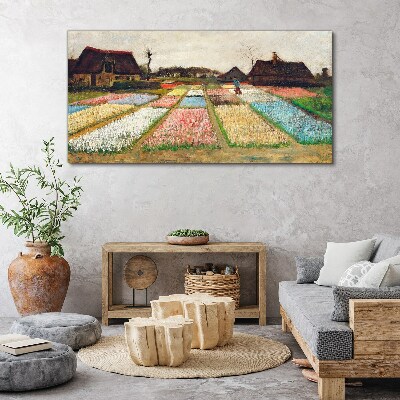 Bild auf leinwand Frühlingstulpenfelder