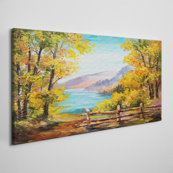 Foto auf leinwand Herbstlandschaft am See