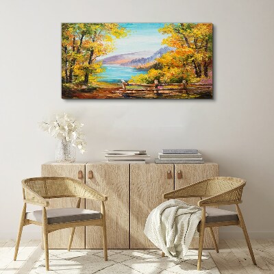 Foto auf leinwand Herbstlandschaft am See