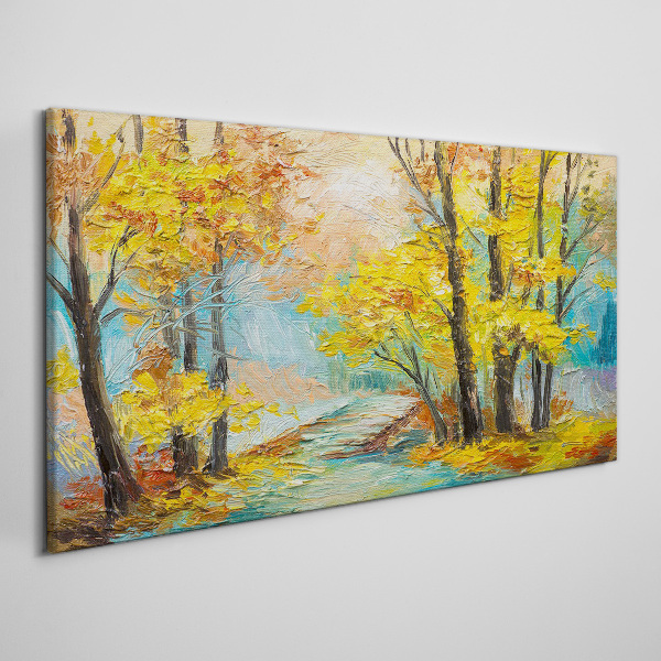 Foto auf leinwand Goldener Herbst an einem ruhigen Fluss