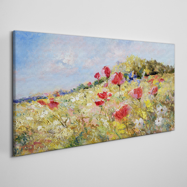 Foto auf leinwand Blumenlandschaft in der Sommersonne
