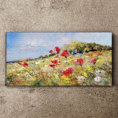 Foto auf leinwand Blumenlandschaft in der Sommersonne