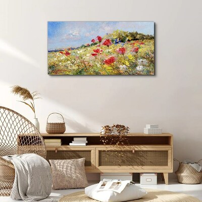 Foto auf leinwand Blumenlandschaft in der Sommersonne