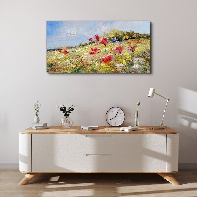 Foto auf leinwand Blumenlandschaft in der Sommersonne
