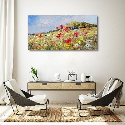 Foto auf leinwand Blumenlandschaft in der Sommersonne