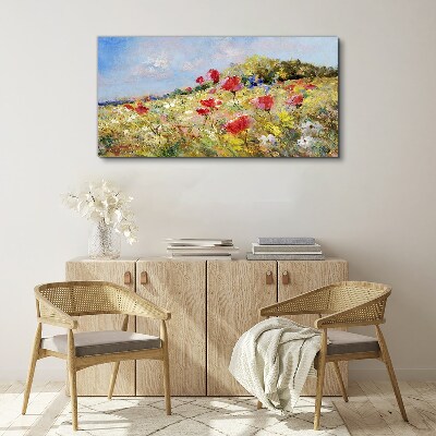 Foto auf leinwand Blumenlandschaft in der Sommersonne