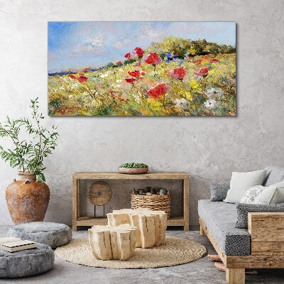 Foto auf leinwand Blumenlandschaft in der Sommersonne
