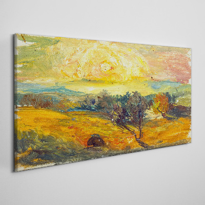 Foto auf leinwand Goldene Felder unter der Sonne