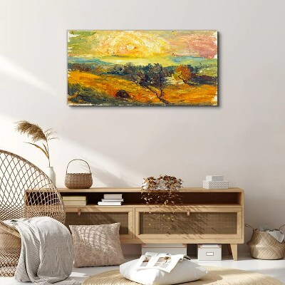 Foto auf leinwand Goldene Felder unter der Sonne