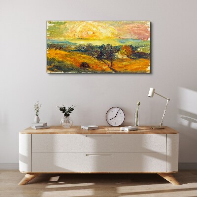 Foto auf leinwand Goldene Felder unter der Sonne