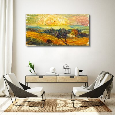 Foto auf leinwand Goldene Felder unter der Sonne
