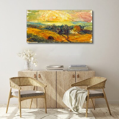 Foto auf leinwand Goldene Felder unter der Sonne