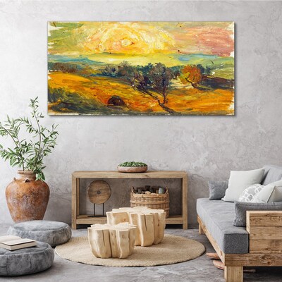 Foto auf leinwand Goldene Felder unter der Sonne