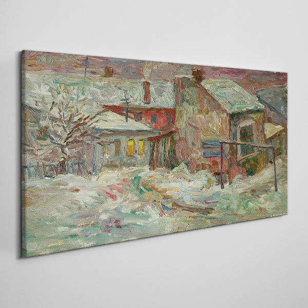 Foto auf leinwand Winterlandschaft in Pastellfarben