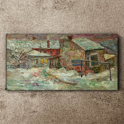 Foto auf leinwand Winterlandschaft in Pastellfarben