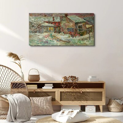 Foto auf leinwand Winterlandschaft in Pastellfarben