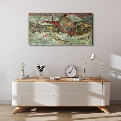 Foto auf leinwand Winterlandschaft in Pastellfarben