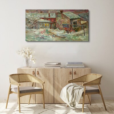 Foto auf leinwand Winterlandschaft in Pastellfarben