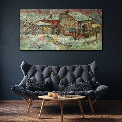 Foto auf leinwand Winterlandschaft in Pastellfarben