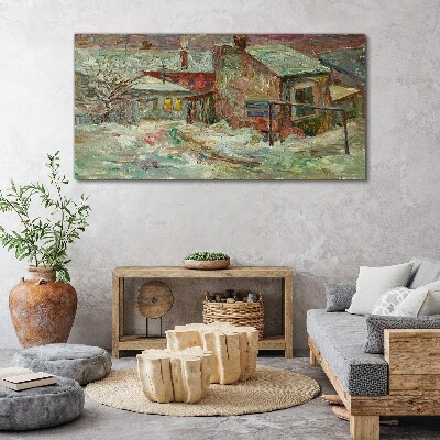 Foto auf leinwand Winterlandschaft in Pastellfarben