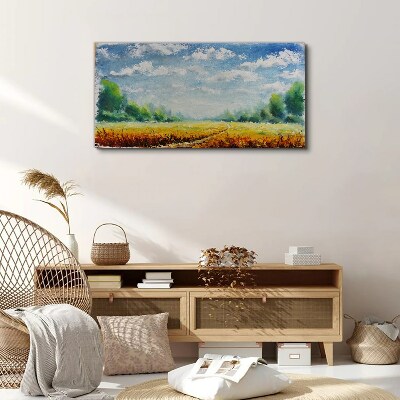 Foto auf leinwand Sommerfelder unter blauem Himmel