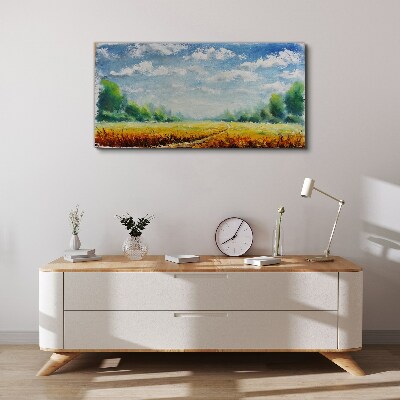 Foto auf leinwand Sommerfelder unter blauem Himmel