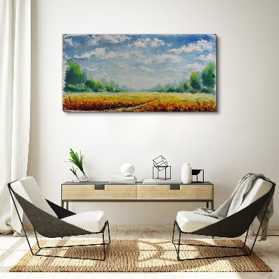 Foto auf leinwand Sommerfelder unter blauem Himmel
